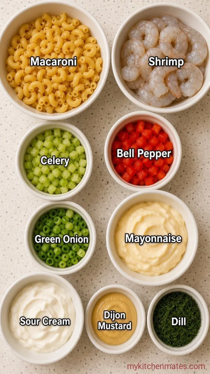 Creamy Shrimp Macaroni Salad in 20 Minutes Ingredients