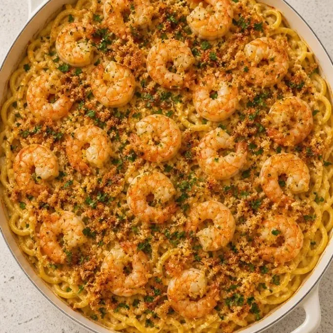 Shrimp Scampi Pasta Bake