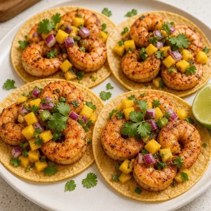 Shrimp Tacos with Mango Salsa