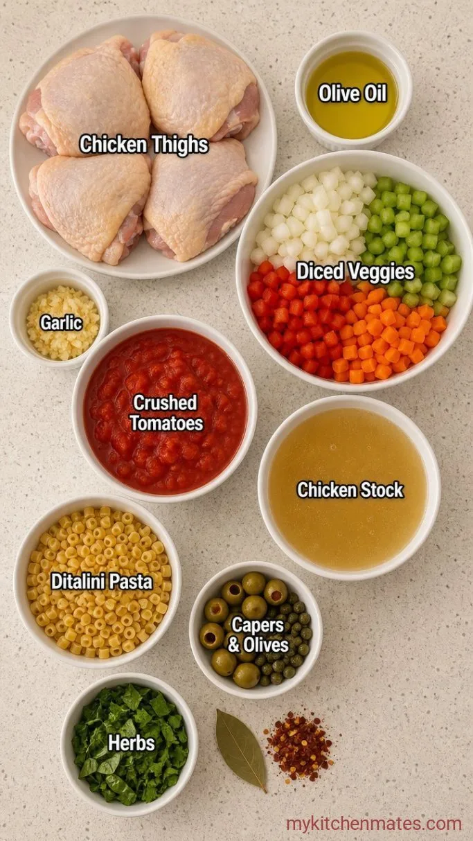 Sicilian Chicken Soup with Olives & Capers Ingredients