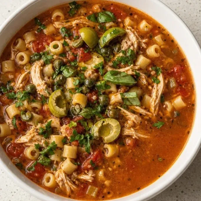 Sicilian Chicken Soup with Olives & Capers Sicilian Chicken Soup
