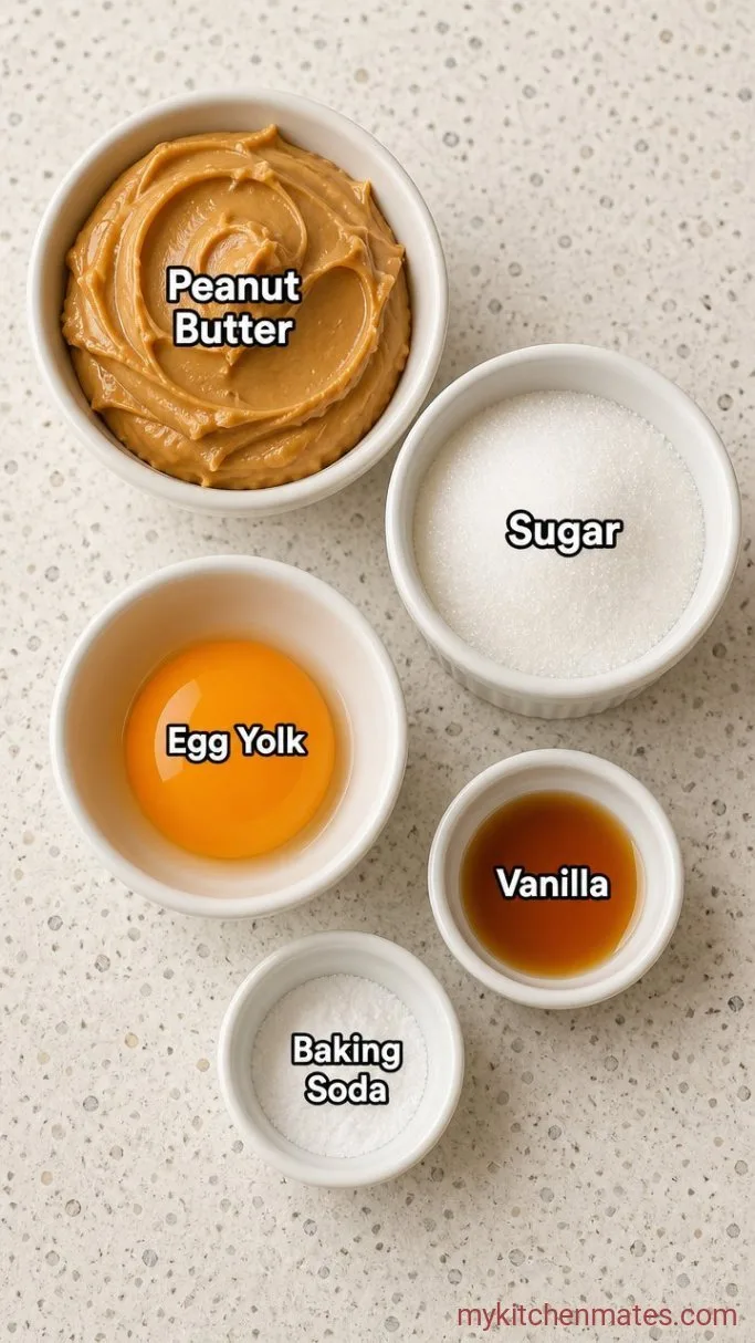 3-Ingredient Single Serve Peanut Butter Cookie Ingredients