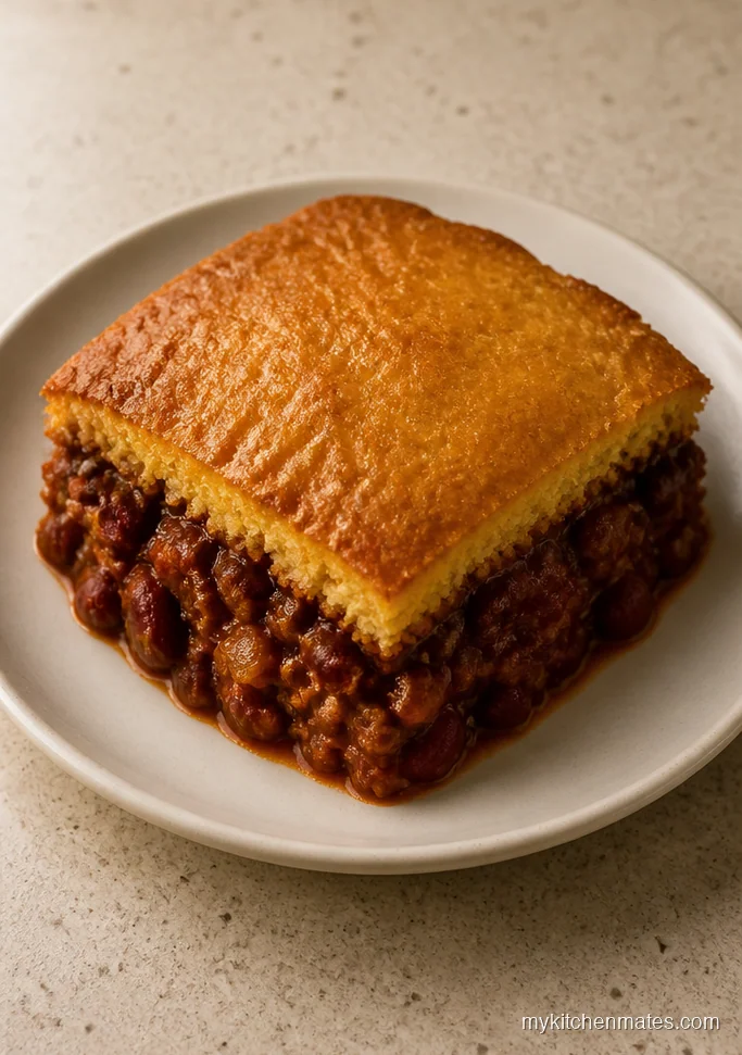 Skillet Beef Chili with Cornbread Crust