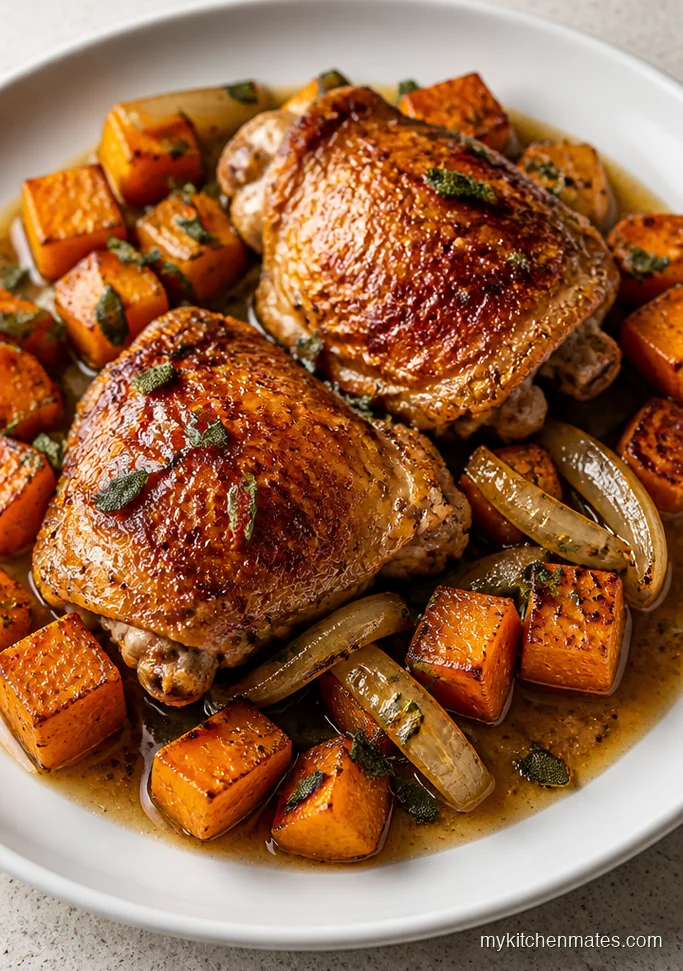 10 High Protein Fall Recipes That Keep You Full Skillet Chicken Thighs with Butternut Squash