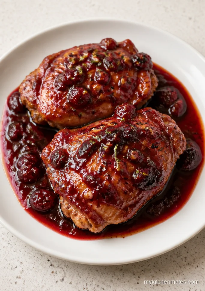 Skillet Cranberry Chicken Thighs