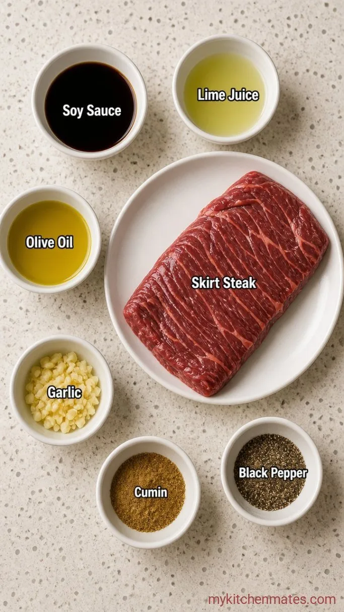 5-Minute Garlic Lime Skirt Steak Marinade Ingredients