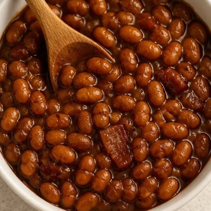 Slow Cooker Baked Beans with Bacon and Brown Sugar slow cooker baked beans