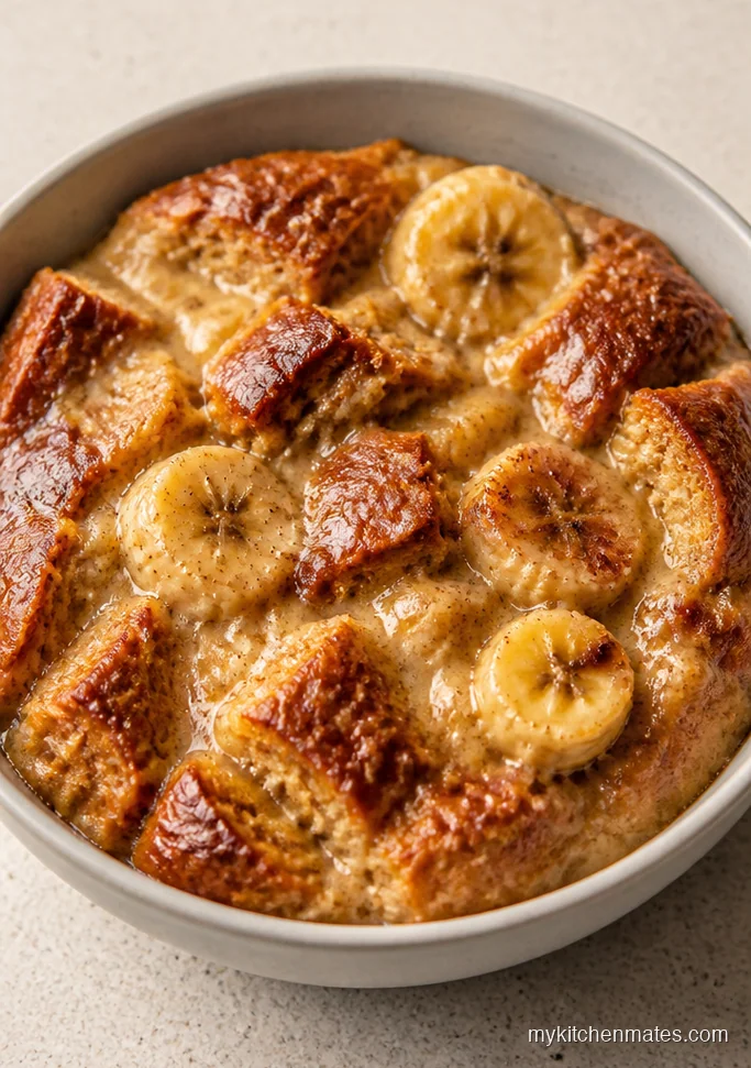 Slow Cooker Banana Bread Pudding