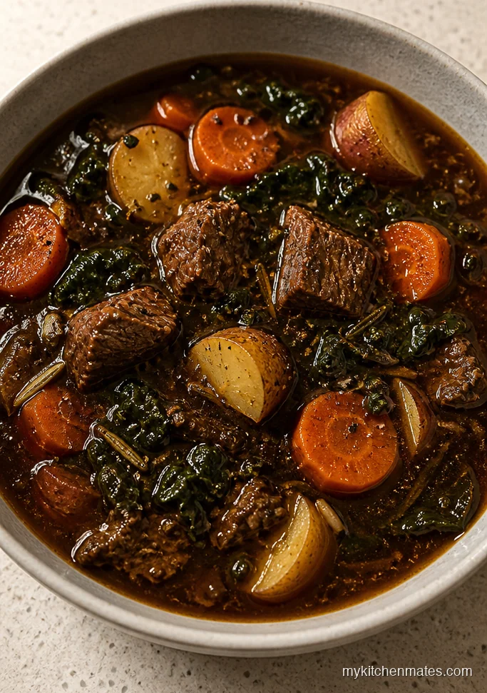 Slow Cooker Beef and Kale Soup