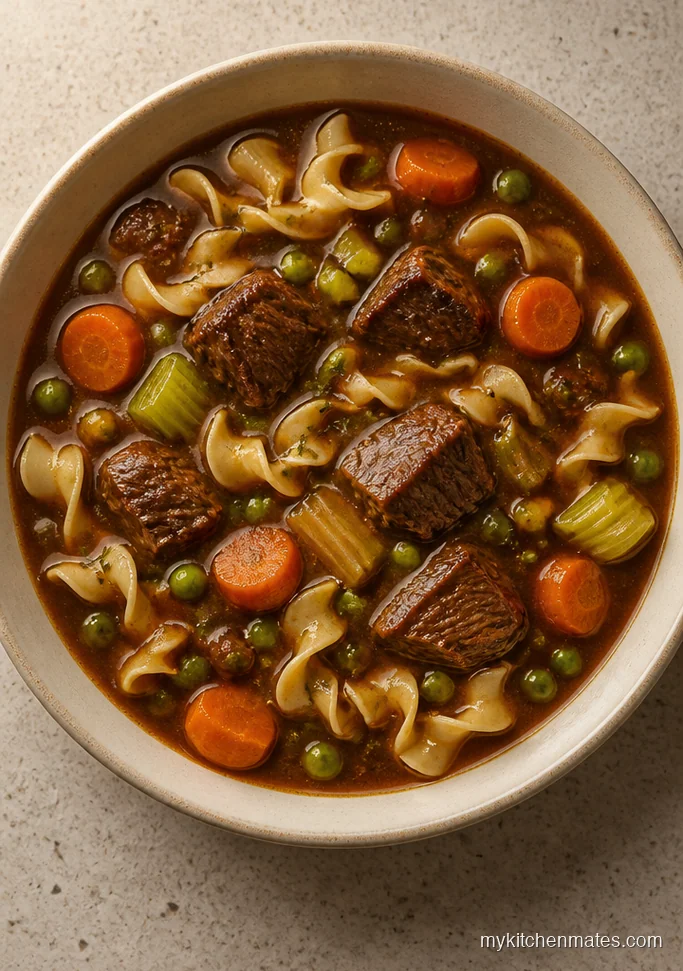 Slow Cooker Big Batch Beef Noodle Soup