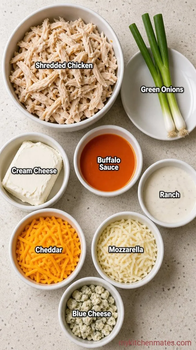 Creamy Slow Cooker Buffalo Chicken Dip Ingredients