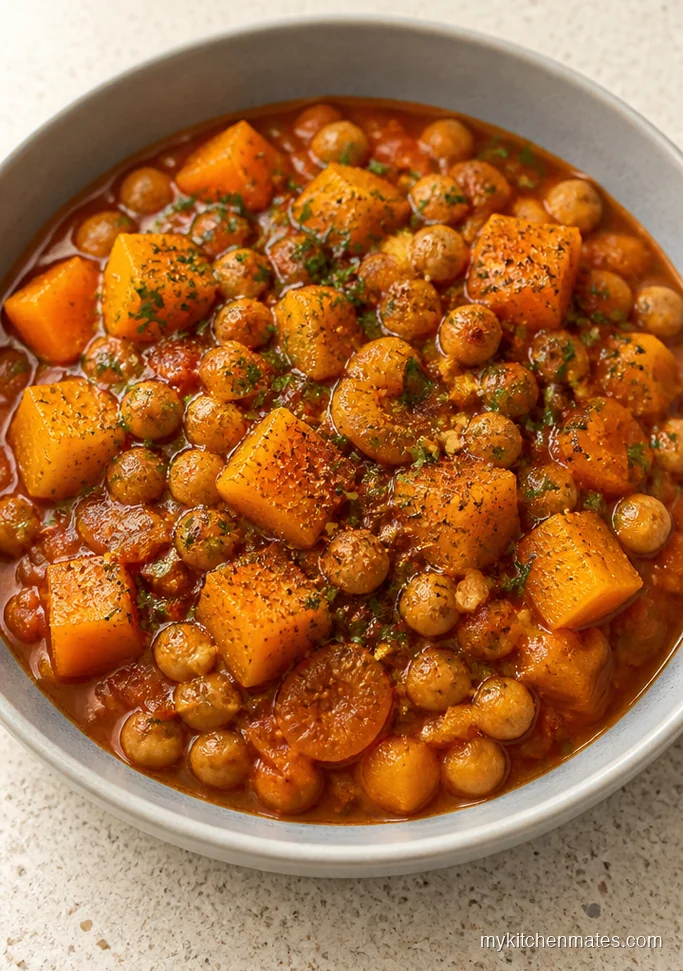 Slow Cooker Butternut Squash and Chickpea Tagine