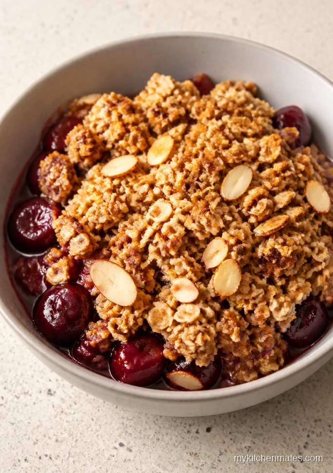 Slow Cooker Cherry Almond Crisp