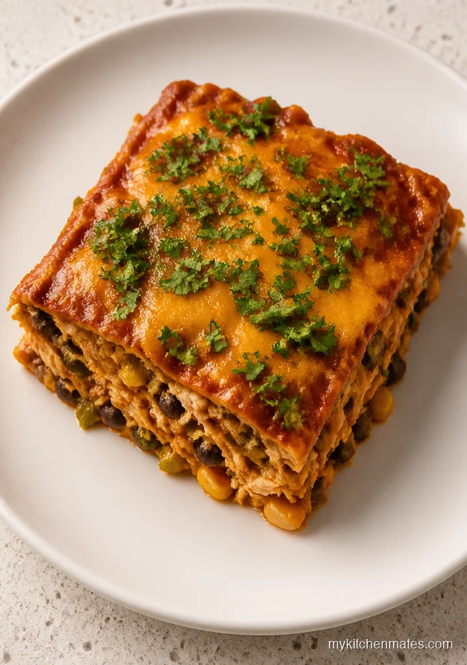 Slow Cooker Chicken Enchilada Casserole