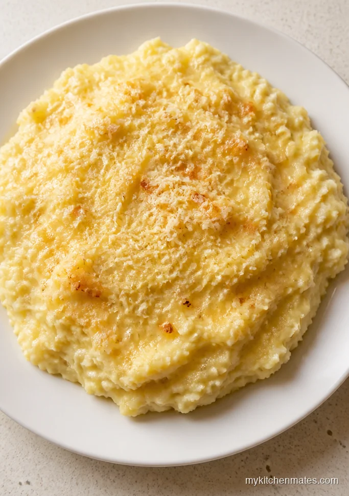 Slow Cooker Garlic Parmesan Mashed Potato Casserole