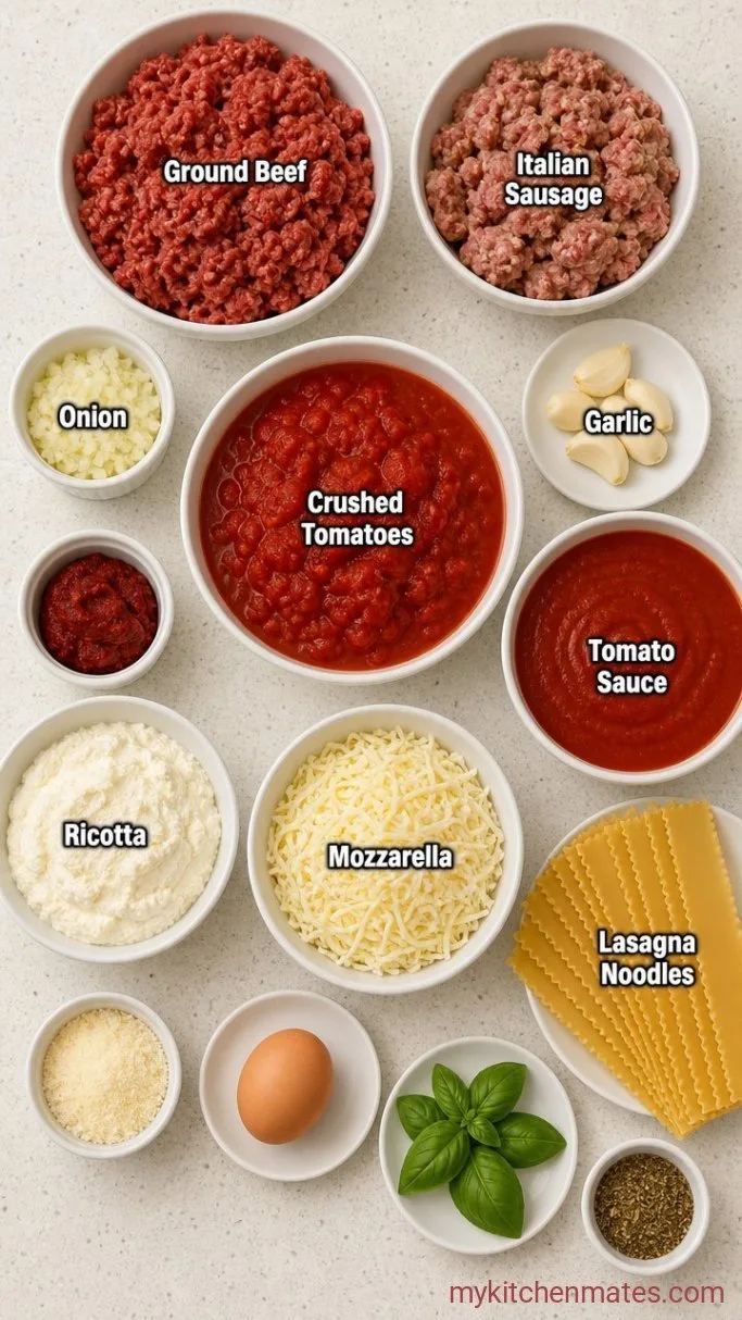 No-Boil Slow Cooker Lasagna Ingredients