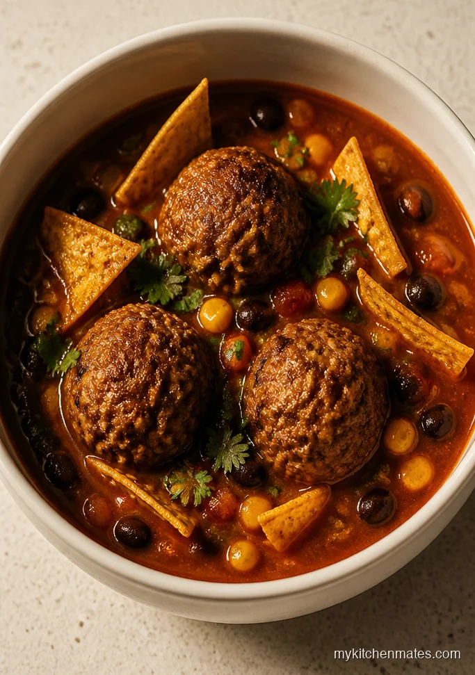 Slow Cooker Meatball Tortilla Soup