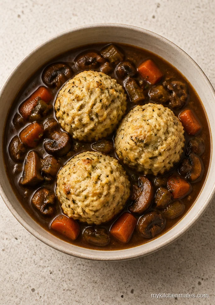 Slow Cooker Mushroom Stew with Herb Dumplings