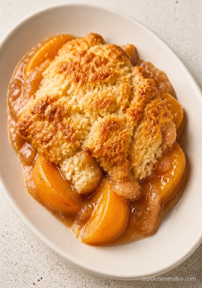 Slow Cooker Peach Cobbler