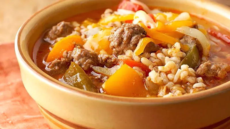 Slow-Cooker Stuffed Pepper Soup Food photo of Slow-Cooker Stuffed Pepper Soup
