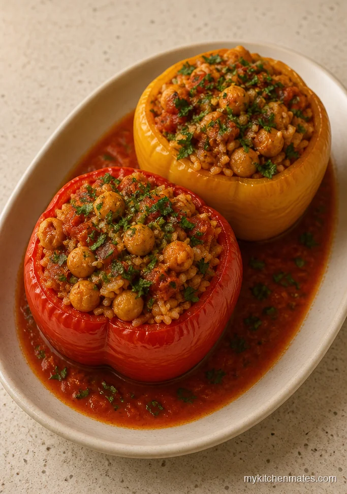 Slow Cooker Stuffed Peppers with Rice and Herbs