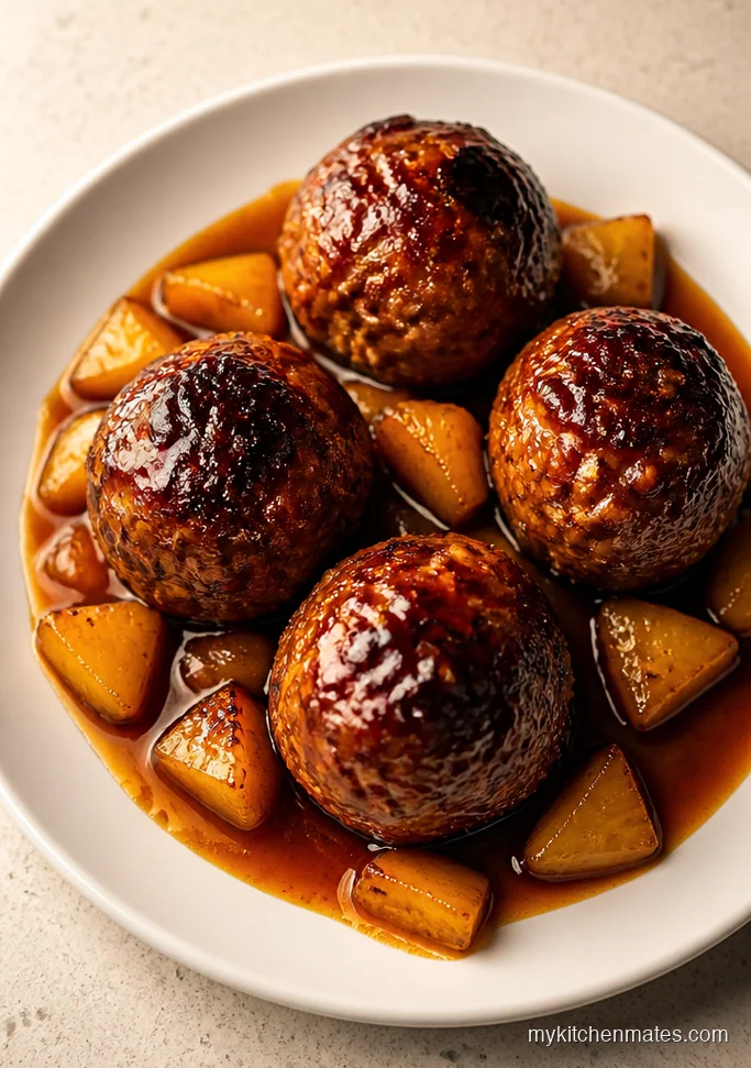 Slow Cooker Teriyaki Pineapple Meatballs