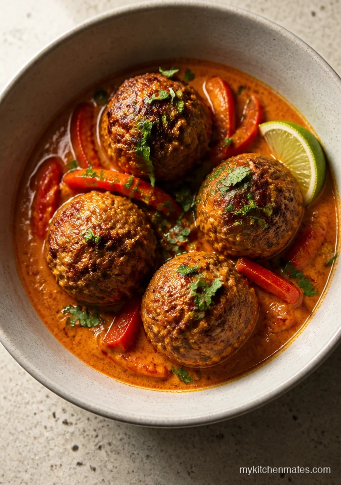 Slow Cooker Thai Coconut Curry Meatballs