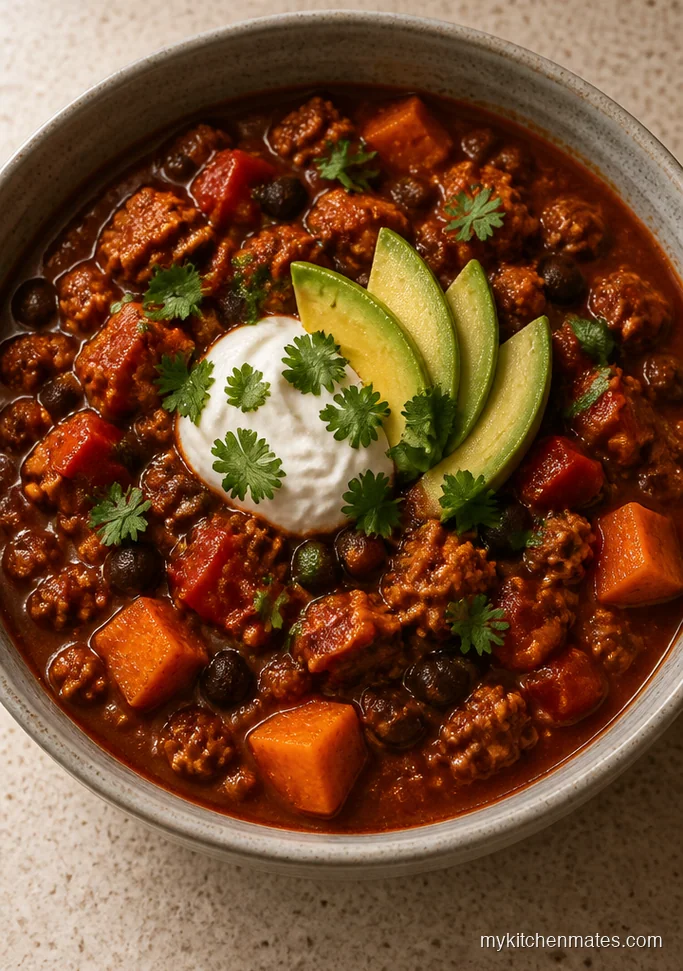 Slow Cooker Turkey Sweet Potato Chili