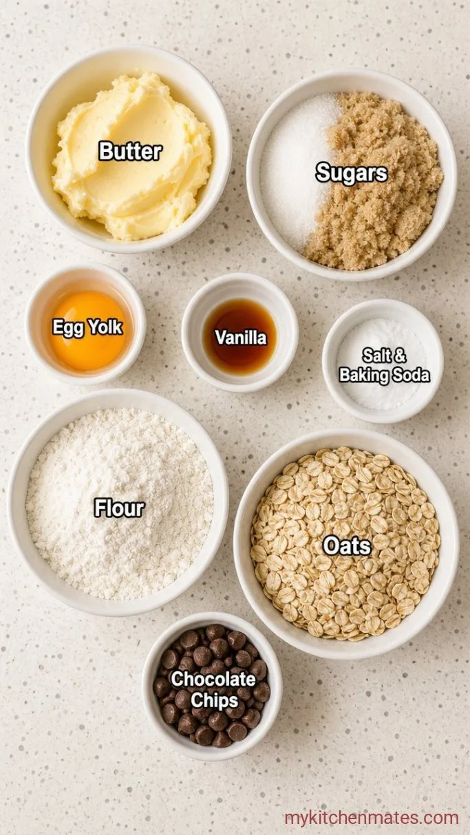 Chewy Small Batch Oatmeal Cookies (No Chill) Ingredients