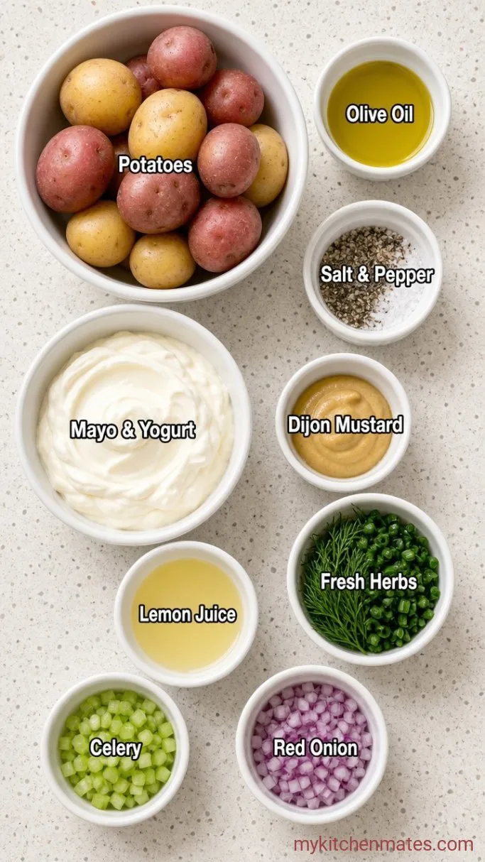 Crispy Smashed Potato Salad Ingredients