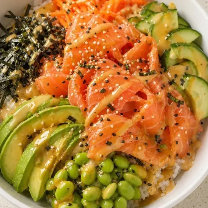10-Minute Smoked Salmon Bowl with Creamy Sesame Dressing Smoked Salmon Bowl