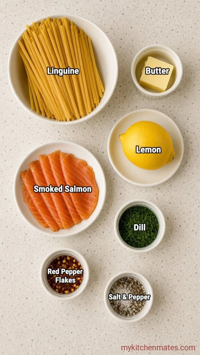 20-Minute Creamy Smoked Salmon Pasta Ingredients