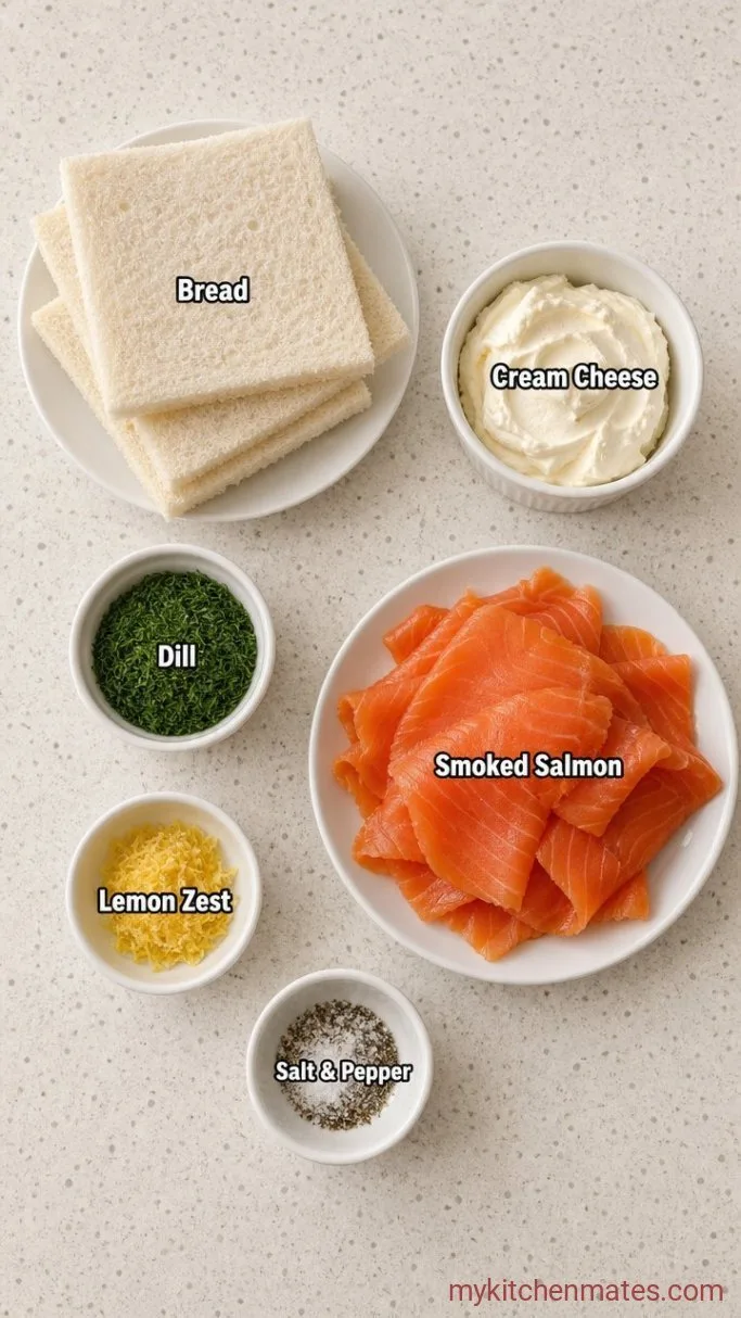 Quick Smoked Salmon Tea Sandwiches Ingredients