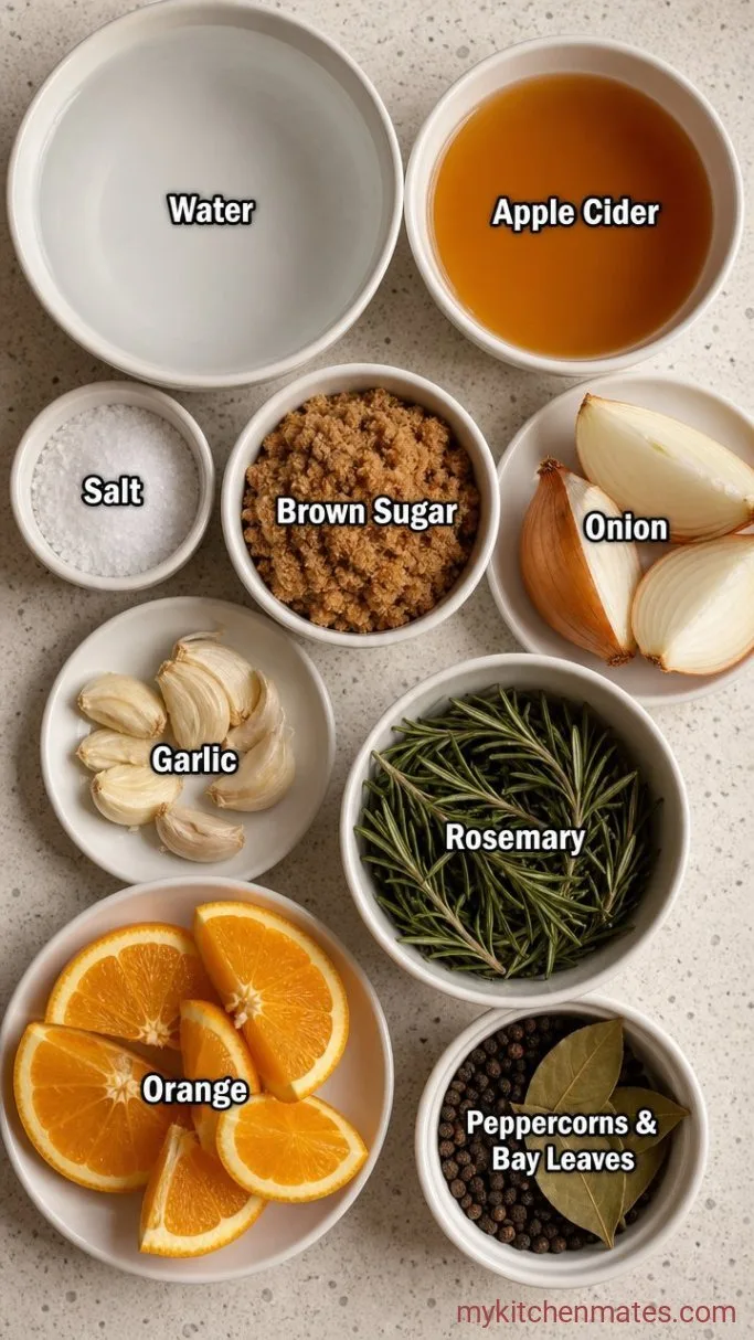Apple Cider and Herb Smoked Turkey Brine Ingredients