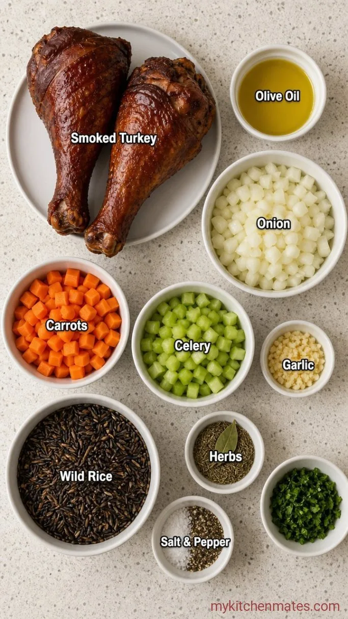 Smoked Turkey Soup with Wild Rice Ingredients