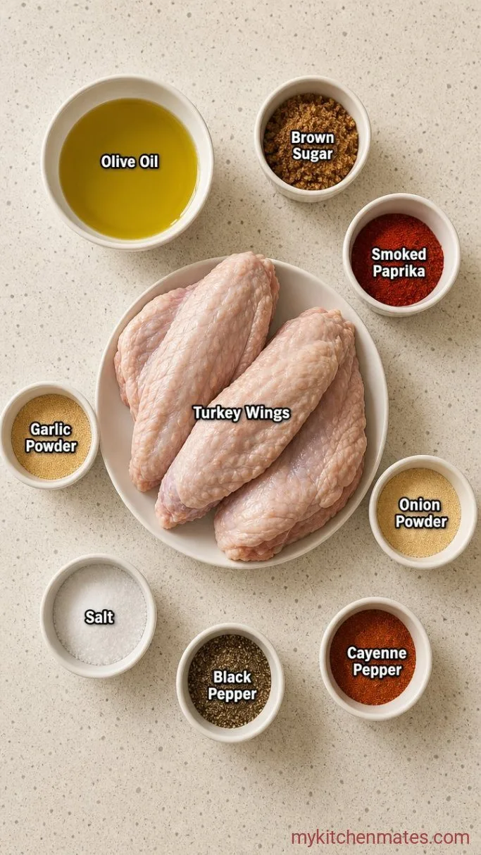 Smoky, Tender Smoked Turkey Wings with a Dry Rub Ingredients