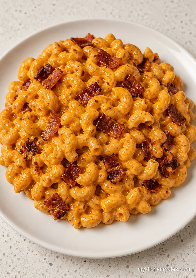 Smoky Cheddar Beef Bacon Mac and Cheese