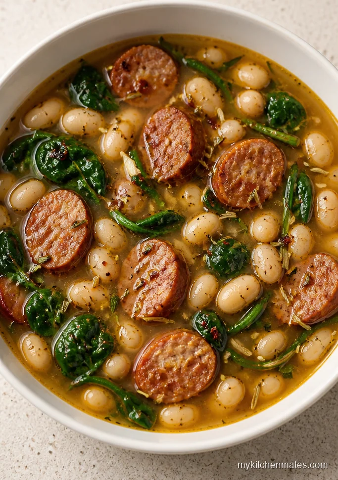 Smoky Chicken Sausage and White Bean Soup