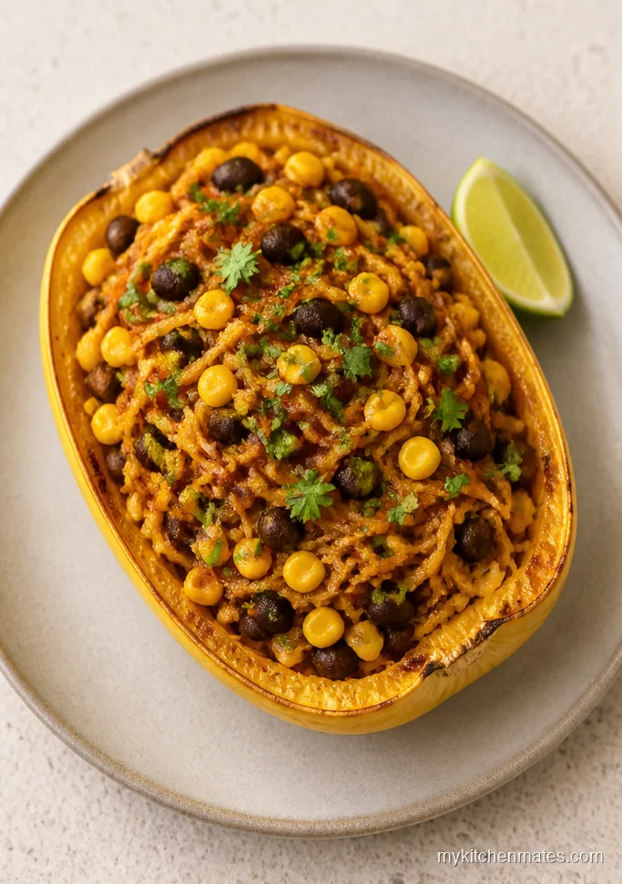 Smoky Chipotle Spaghetti Squash Boats
