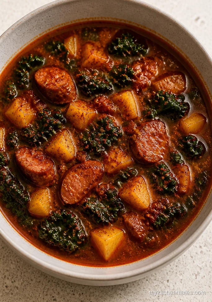 Smoky Paprika Turkey Sausage Kale Soup