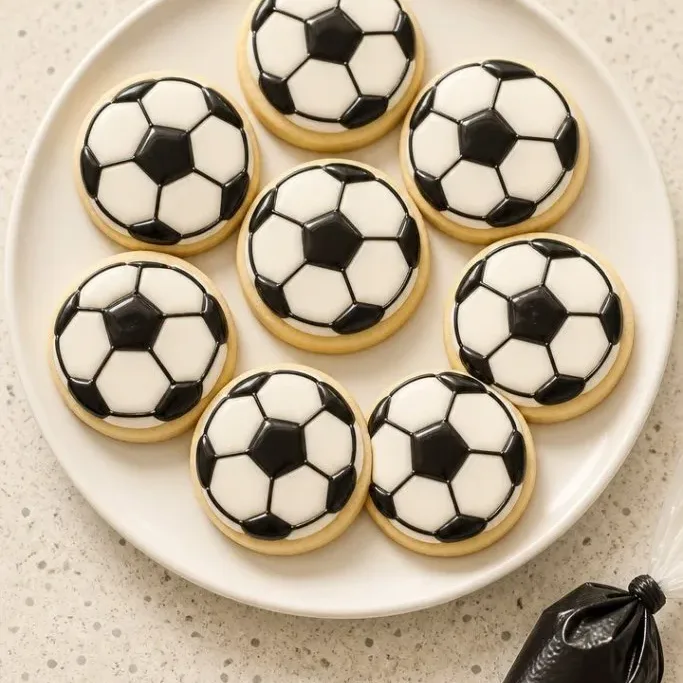 Soccer Ball Sugar Cookies with Lemony Icing Soccer Sugar Cookies