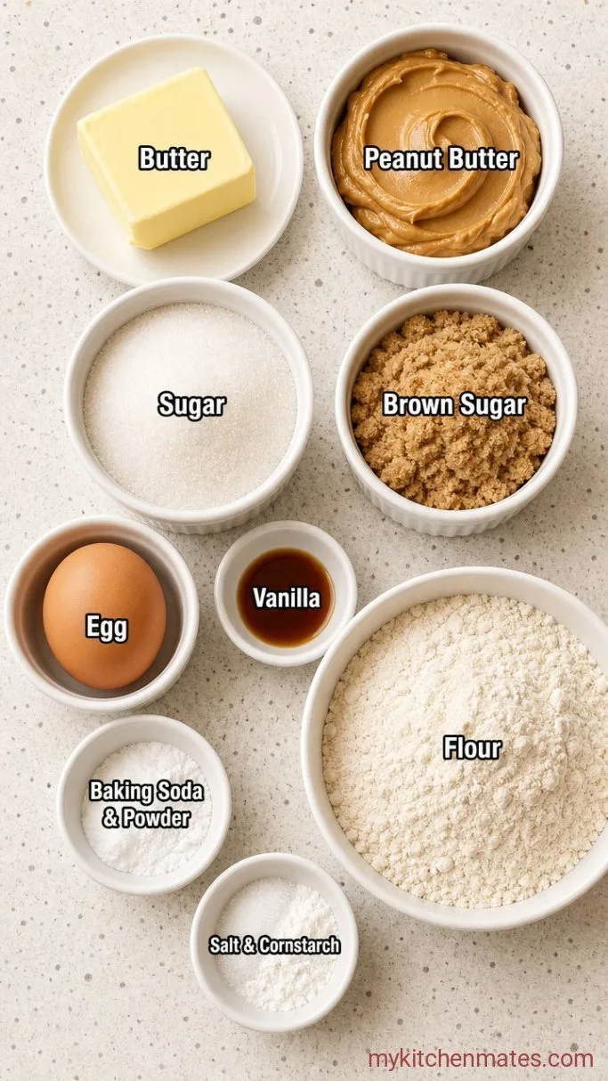 Soft and Chewy Peanut Butter Cookies Ingredients
