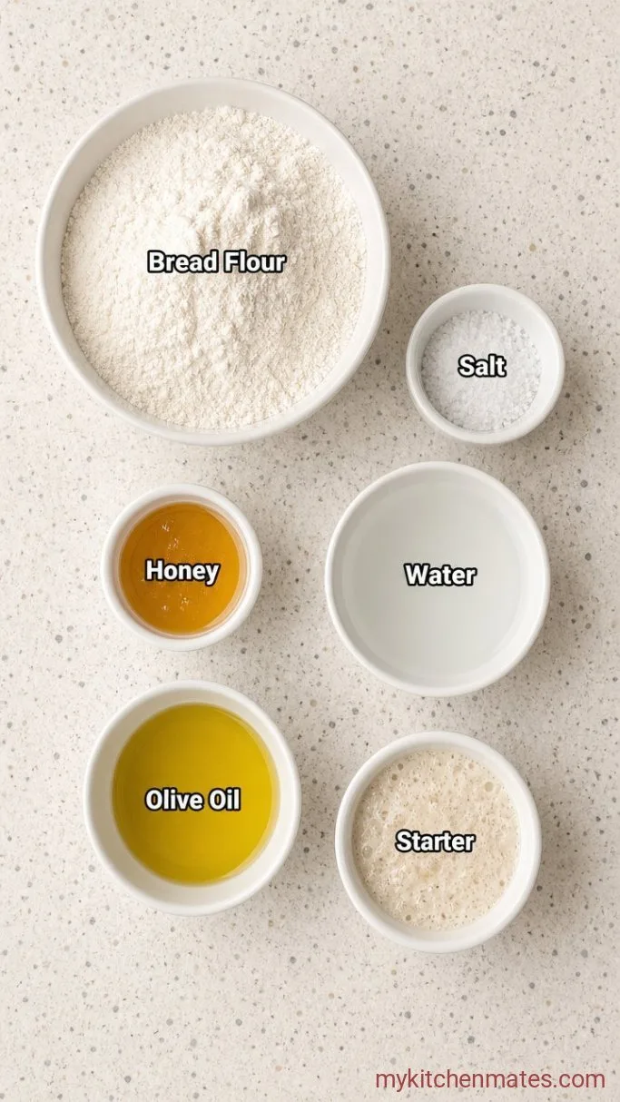 Soft Sourdough Sandwich Bread Ingredients