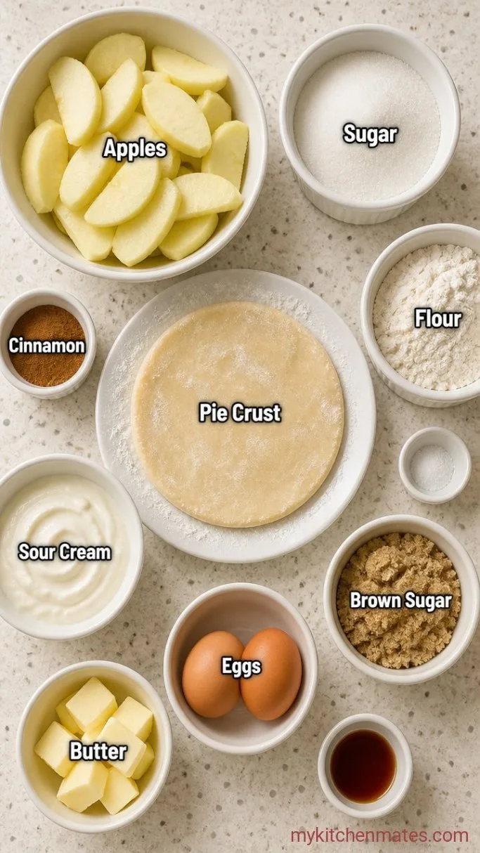 Creamy Sour Cream Apple Pie Ingredients