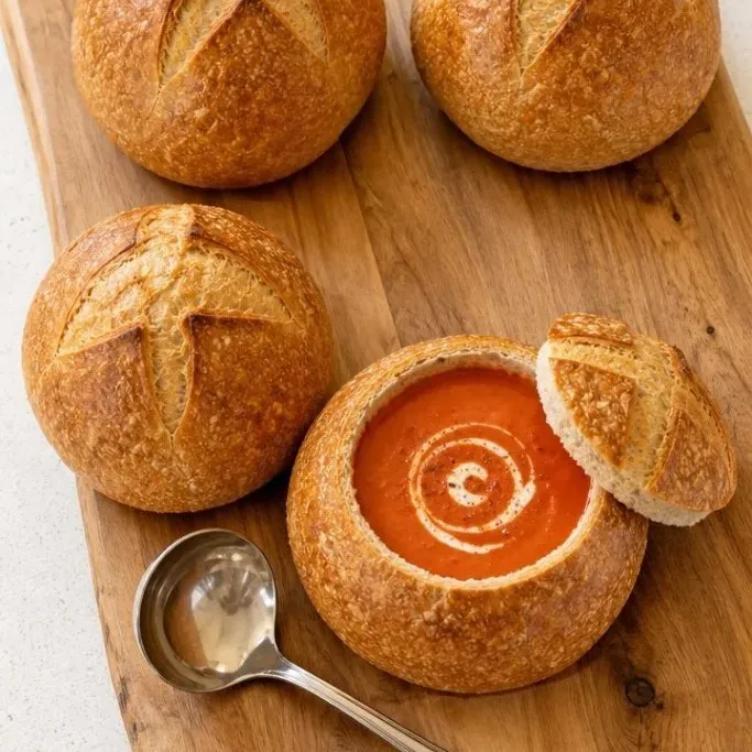 Crusty, Sturdy Sourdough Bread Bowls for Soup Sourdough Bread Bowls