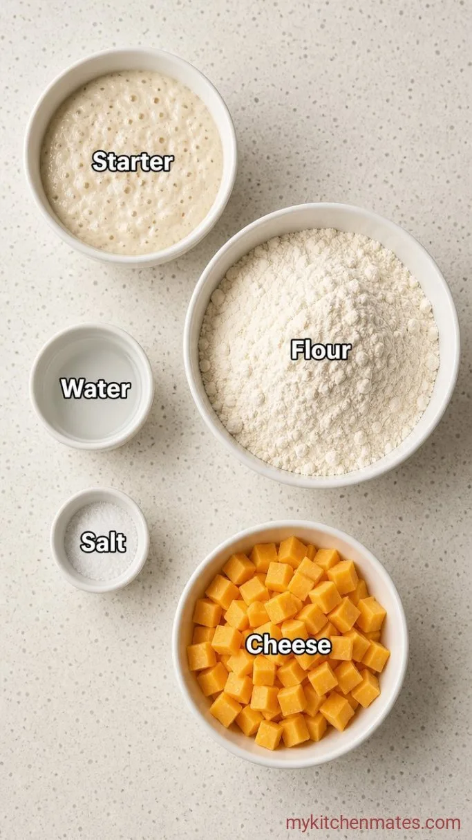 Extra-Sharp Sourdough Cheese Bread Ingredients