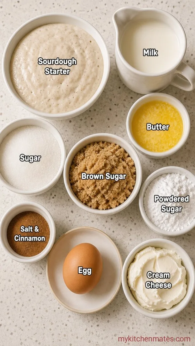 Fluffy Sourdough Cinnamon Rolls (Overnight Option) Ingredients