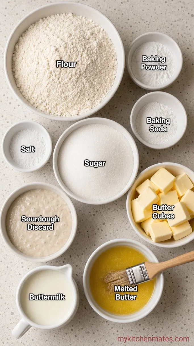 Flaky 30-Minute Sourdough Discard Biscuits Ingredients