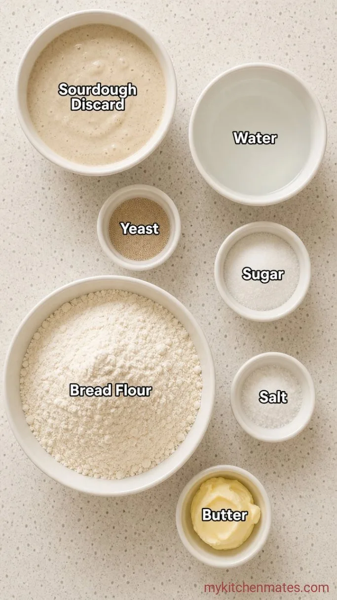 Soft Sourdough Discard Sandwich Bread Ingredients