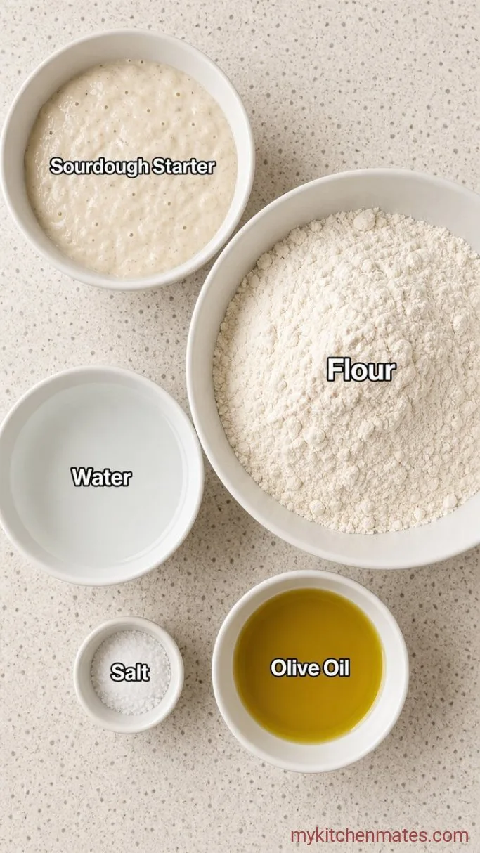 Crusty Overnight Sourdough Italian Bread Ingredients